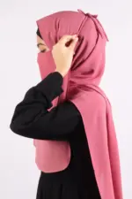 Puce Pink Medina Chiffon Half-Niqab - Image 2
