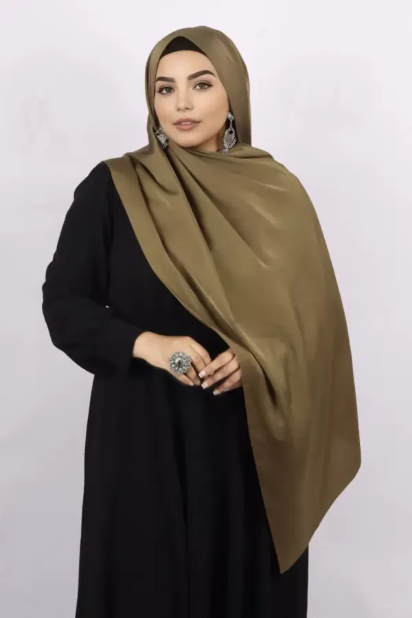 Lotus Green Turkish Silk Hijab - Image 1