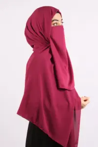 Cranberry Medina Chiffon Half-Niqab