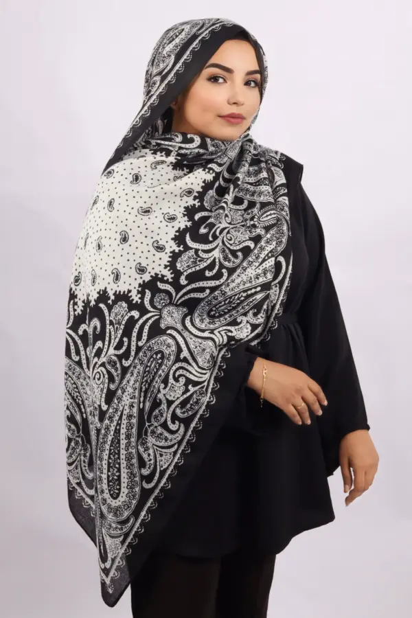 Sakeena Pashmina Print Premium Viscose Hijab - Image 3