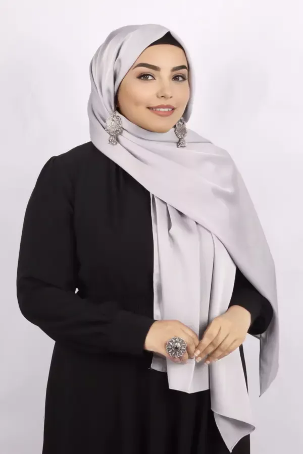 Opel Grey Turkish Silk Hijab - Image 1