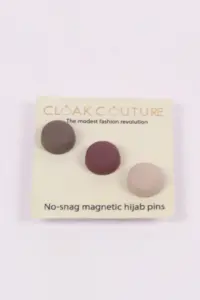 Neutral Essential No-Snag Magnetic Hijab Pin ( Set of 3)