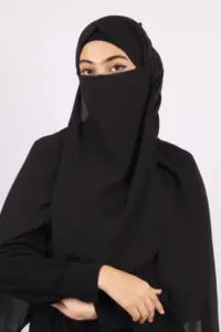 Black Medina Chiffon Half-Niqab