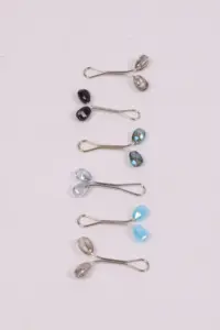 Dainty Crystal Loop Hijab Pins (Set of 6)