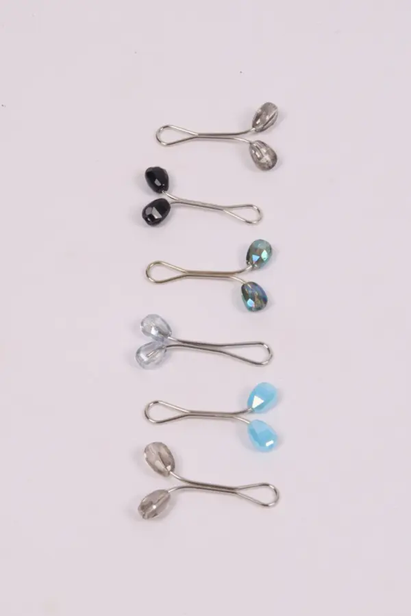 8478C25C-15E9-4F83-811F-1E4842883C05 Dainty Crystal Loop Hijab Pins (Set of 6) - Image 1