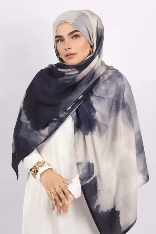 Shadow Storm Printed Modal Hijab - Image 2