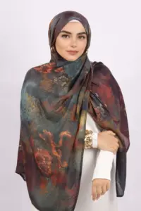Copper Mystery Printed Modal Hijab