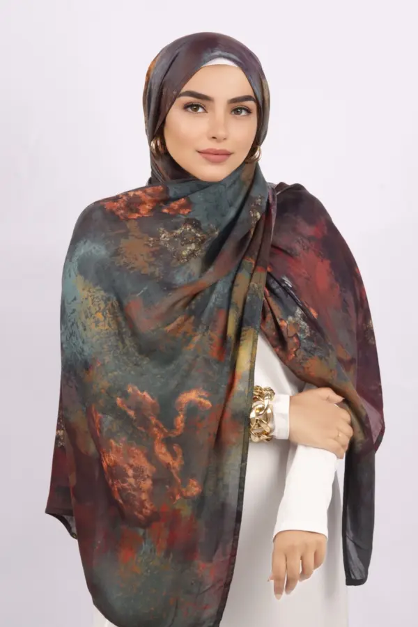 8A05F278-86BD-4D89-A8BD-A1F148D139BD Copper Mystery Printed Modal Hijab - Image 1