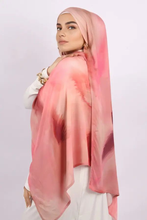 Flamingo Dawn Printed Modal Hijab - Image 4