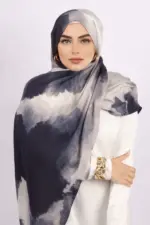 Shadow Storm Printed Modal Hijab - Image 3