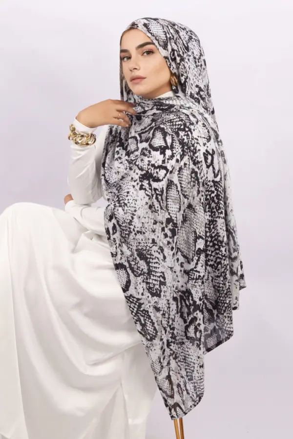 Serpents Tale Modal Snake Print Hijab - Image 4