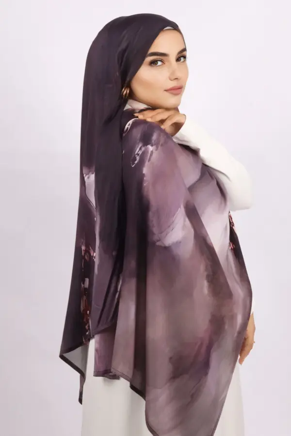 Regal Bloom Printed Modal Hijab - Image 1