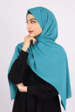 Ocean Blue Medina Chiffon Hijab & Niqab Set - Image 2