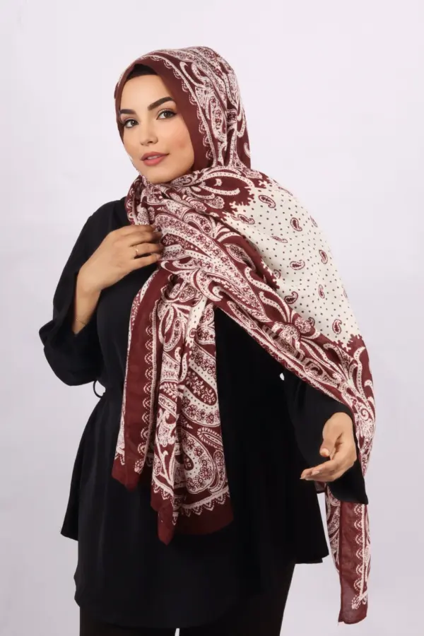 AC785FCA-04EA-4B83-BA71-B26C63CC6659 Gulnar Pashmina Print Premium Viscose Hijab - Image 1