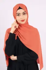 Rust Orange Medina Chiffon Hijab - Image 2