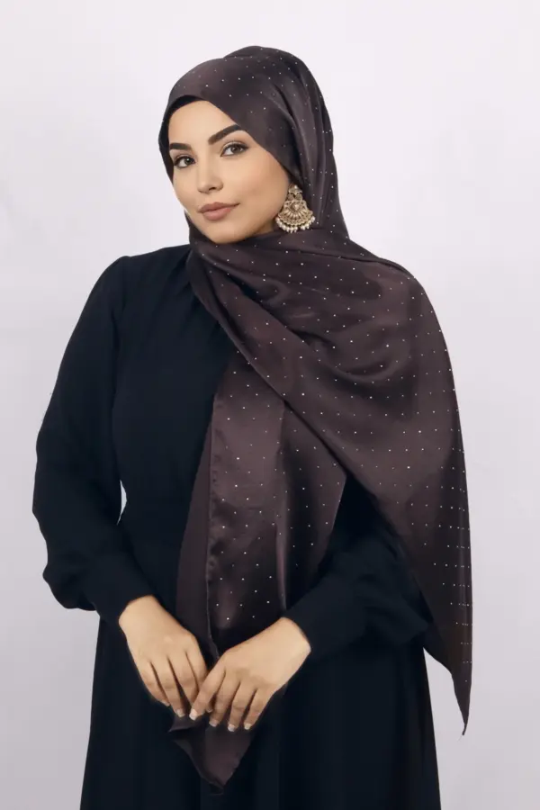 Bark Rhinestone Silk Hijab - Image 2