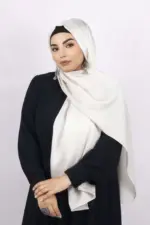 White Gold turkish Silk Hijab