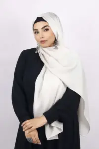 White Gold turkish Silk Hijab