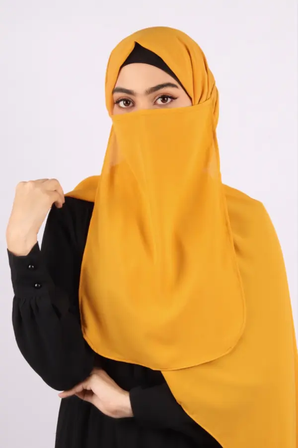 Sunflower Medina Chiffon Hijab & Niqab Set - Image 2