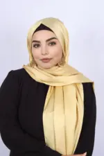 Soft Gold Rhinestone Silk Hijab