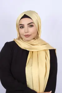 Soft Gold Rhinestone Silk Hijab