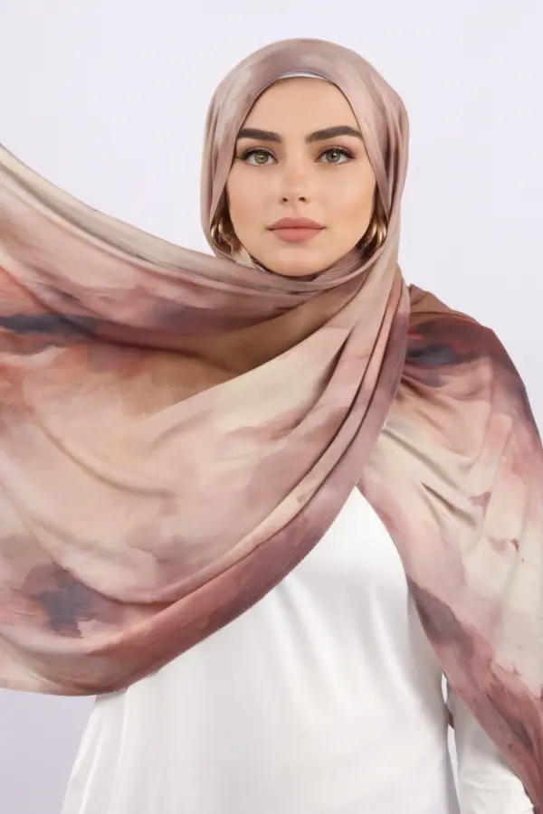 Twilight Mauve Printed Modal Hijab - Image 3