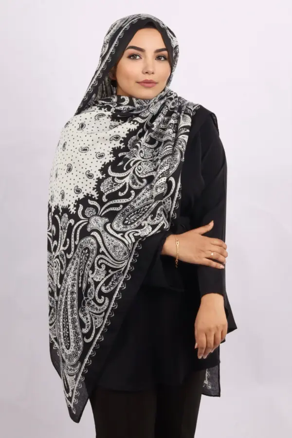 Sakeena Pashmina Print Premium Viscose Hijab - Image 4