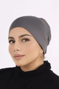 Slate Grey Comfort Fit Tie Back Hijab Cap