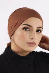 Caramel Comfort Fit Tie Back Hijab Cap