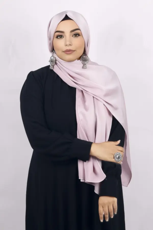 Pastel Pink Turkish Silk Hijab - Image 1