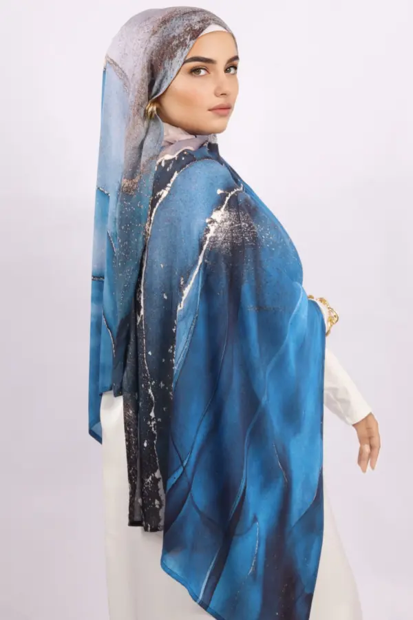 D680A456-FACA-4440-B551-4EF97B2206F8 Ocean Splash Printed Modal Hijab - Image 1