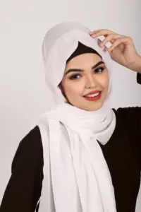 Powder White Internet Cotton Hijab