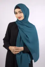 Teal Medina Chiffon Hijab & Niqab Set - Image 4