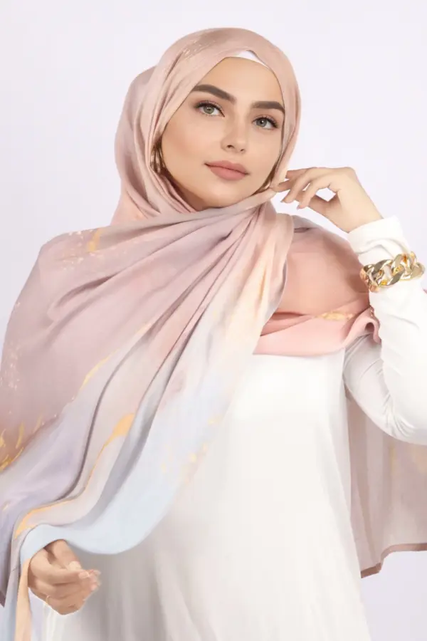 Cosmic Rose Printed Modal Hijab - Image 2