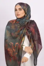Copper Mystery Printed Modal Hijab - Image 5