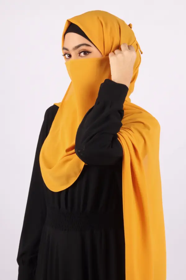 Sunflower Medina Chiffon Hijab & Niqab Set - Image 4