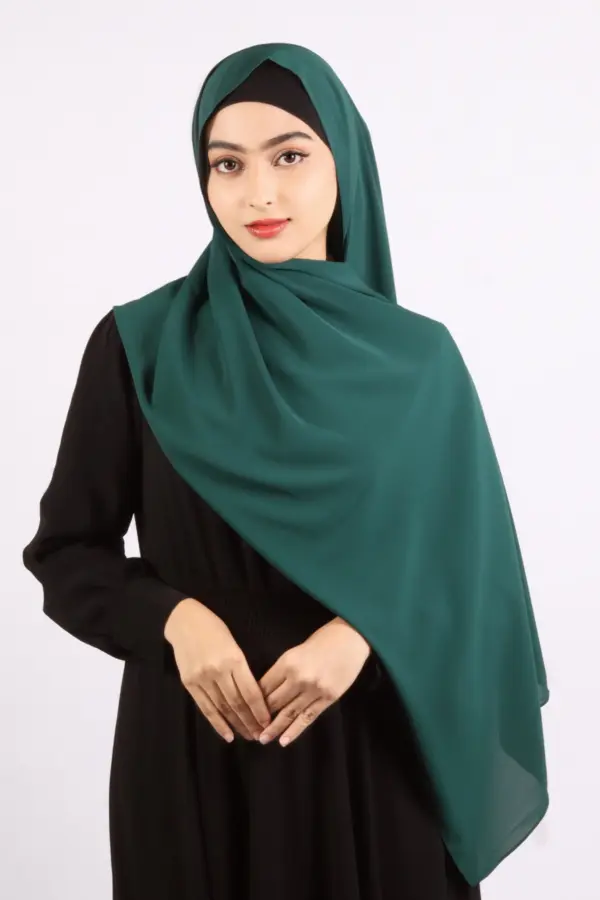 Serpent Green Medina Chiffon Hijab & Niqab Set - Image 4
