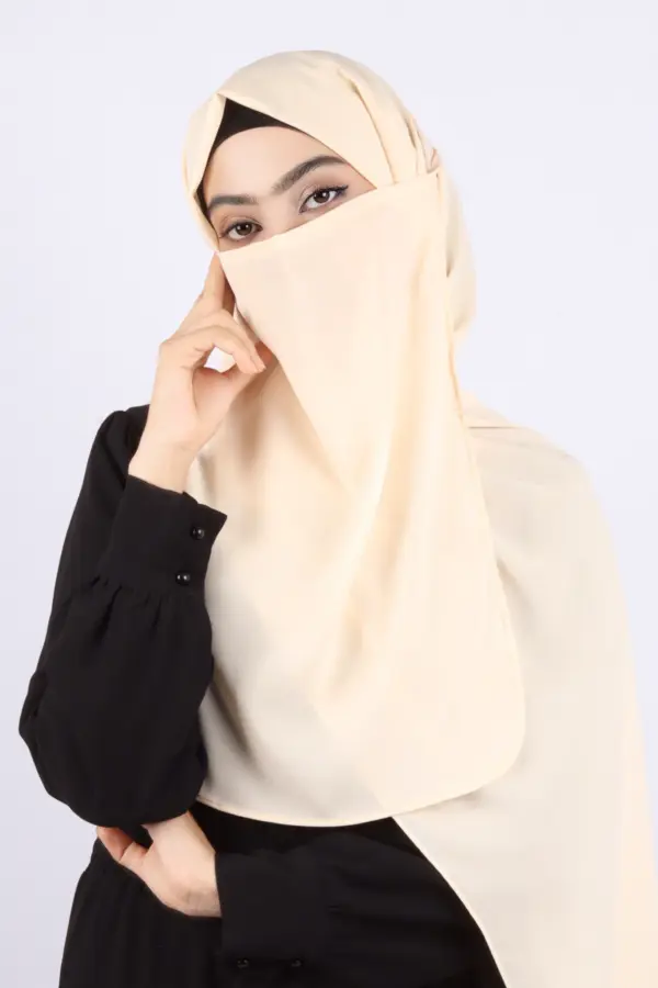 264C08FB-7E25-4909-A2F6-0C789E183FD2 Blush Medina Chiffon Hijab & Niqab Set - Image 1