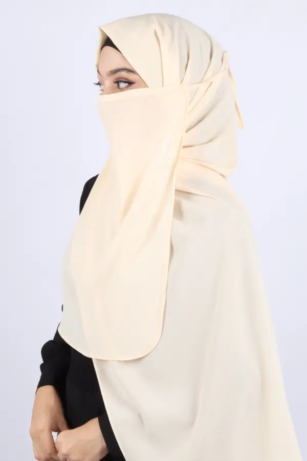 FAF84056-EB4D-434F-A7E2-95265A3C404F Blush Medina Chiffon Half-Niqab - Image 1